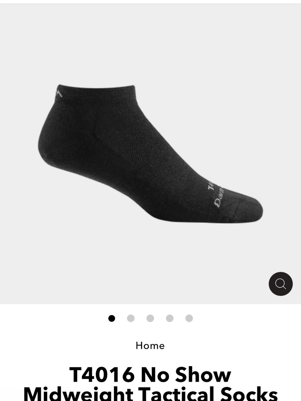 Darn Tough T4016 No Show Midweight Tactical Socks with Cushion - Size Unisex XS
